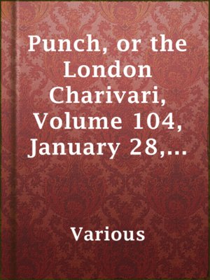 cover image of Punch, or the London Charivari, Volume 104, January 28, 1893